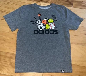 ADIDAS BOYS GRAY SPORTS GRAPHIC TEE SHIRT SIZE 4T EXCELLENT COND LD5 - Picture 1 of 4