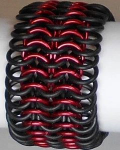 7.5" Chainmaille Stretch Bracelet 6 in 1 Pattern CHA6I13NEOBLAAARED16516 - Picture 1 of 2