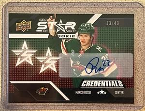 Marco Rossi 2nd Star of the Night Auto 33/49 2022-23 UD Credentials RC #2SR-5 - Picture 1 of 2