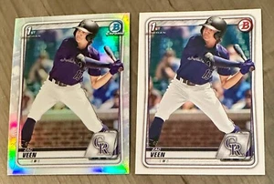 2- 2020 Bowman Draft & RIFRATTORE CROMATO Zac Veen 1° Bowman ROOKIE ROCKIES - Foto 1 di 1