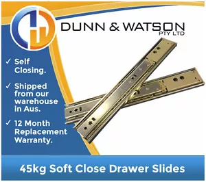 600mm 45kg Soft Close Drawer Slides / Fridge Runners - Kitchens, Trailer, 4wd - Picture 1 of 1