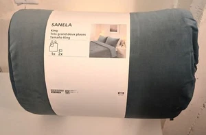 IKEA SANELA King-Sized Comforter Set - Dark Gray-Turquoise - 905.921.06 - NEW - Picture 1 of 2