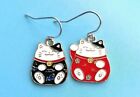 One Pair Of Lucky Cat  Drop Earrings Cat Lover Gift Idea🎄