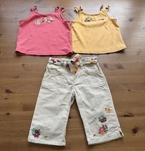 Gymboree Girls 5T 3pc Tops and Long Shorts 2008 Vintage Monkeys Parrots - Picture 1 of 9