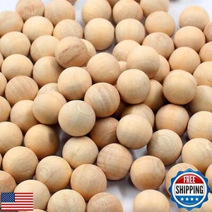 Waziaqoc 100 Pcs Round Wooden Balls, 1/2 Inch Diameter No Hole Wooden Beads, - Picture 1 of 5