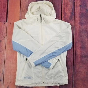 COLUMBIA lightweight Jacket Size Small White & light blue. Minor Flaws #111 - Picture 1 of 3
