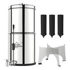 Gravity Water Filter System Black Carbon Filters,304 Stainless Steel Countertop