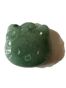 Natural Green Aventurine Quartz Hand Carved Crystal Hello Kitty Size 45mm - Picture 1 of 2