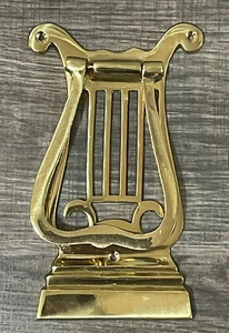 Vintage Solid Brass Music Harp Instrument Door Knocker Handle Home Decor - Picture 1 of 5
