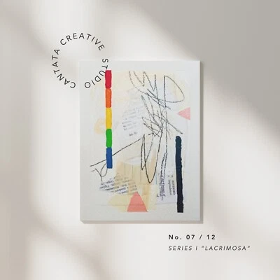 Obra de arte collage minimalista estética original vintage - arte de pared moderno - firmado Foto 1 de 4