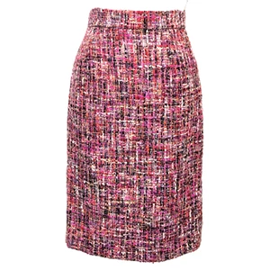 Escada Pencil Skirt Pink Red Boucle Tweed Size 34 Small 4 Old Money Luxury - Picture 1 of 17