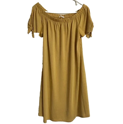 NUEVO Vestido Soprano Amarillo Mangas Cortas Acampanadas Solero Cambio Corto Mediano Foto 1 de 4