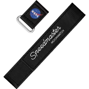 OMEGA 2-piece black Speedmaster Moonwatch Hook & loop closure strap 032CWZ016042 - Picture 1 of 1