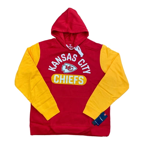 Fanatics Kansas City Chiefs NFL Hoodie XL Red Gold Colorblock Fleece Pullover Cover