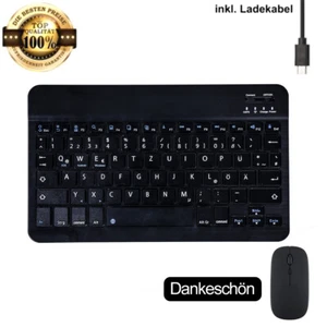 Kabellose Bluetooth Tastatur Mit Maus Tastatur Kabellos für Handy Tablet PC iPad - Bild 1 von 20