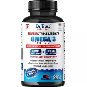 Dr Trust USA Triple Strength OMEGA 3 fatty acid FISH OIL Capsule for All - Picture 1 of 6