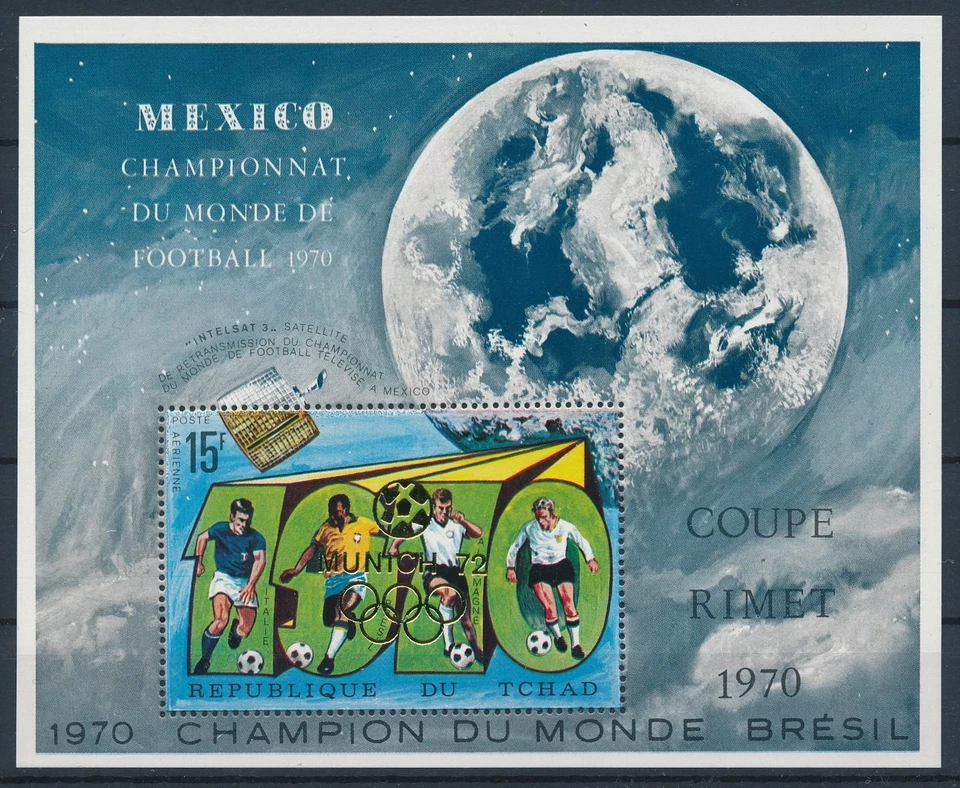 [117709] Tchad 1972 World Cup Soccer Olympic Games Sheet with Gold OVP MNH - Image 1 of 1