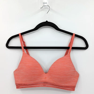 Victoria's Secret Bra Women's 32B Orange Stripes No Wire Wireless - Изображение 1 из 4