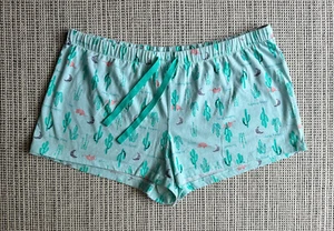 SO Intimates Womens Large Green Cactus On Point Looking Sharp Shorts Drawstring - Picture 1 of 19