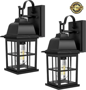 2 Pack Outdoor Wall Light Black Outdoor Light Fixture Wall Sconce Porch Lights - Picture 1 of 7