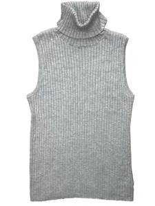 EXPRESS Shirt Womens Small Gray Ribbed Layering Y2K Turtleneck Preppy Office - Picture 1 of 6
