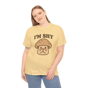 I’m Shy süßes Mushroom Baumwoll-T-Shirt, für Introvertierte, schüchternes Mädchen ästhetisches T-Shirt - Bild 1 von 61