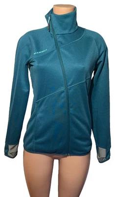 Chaqueta polar MAMMUT para mujer (S) cremallera completa suave poliéster borah verde azulado Foto 1 de 4