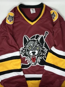 Chicago Wolves AHL NHL Maroon Hockey Jersey (M) - Picture 1 of 8