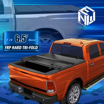 For 99-07 Silverado Sierra 6.5' Bed FRP Hard Tri Fold Clamp-On Tonneau Cover - Image 1 of 4