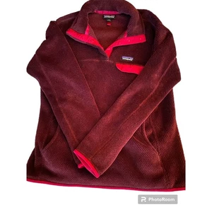 EUC Re-Tool Snap Patagonia Size L Plush Burgandy Warm Cozy - Picture 1 of 11
