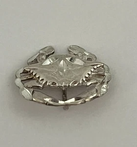 Vintage Sterling Silver Crab Slide Pendant 925 Cut Design Cancer Zodiac 2.1 g - Picture 1 of 10