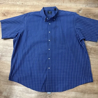 Camisa Berkley Jensen Abotonada Sin Arrugas Para Hombre Talla XXXL Azul y Blanco Foto 1 de 4
