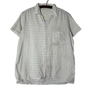 Vintage 1950s Cotton Patterned Diamond Loop Collar Shirt USA - Picture 1 of 5