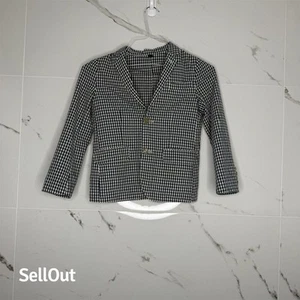 J crew Crewcuts Gingham Checkered Blazer Jacket Sz 7-8 Blue White preppy coastal - Picture 1 of 5
