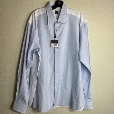 IKE Behar New York NWT Men's Long Sleeve Blue and White Stripe Size XL Cotton - Image 1 of 4