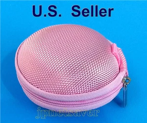 Pink Round Headset Case  for Motorola Plantronics Blueant Samsung Jawbone Sony - Picture 1 of 3