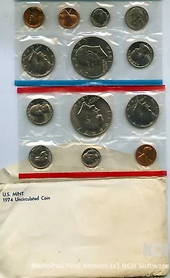 1974 US Mint Set 13 Coin Uncirculated Set Complete Philadelphia & Denver  W/ OGP - Image 1 of 2