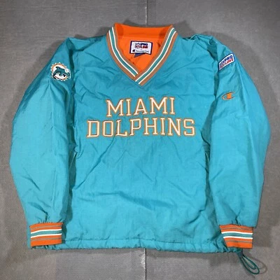 Chaqueta de Colección Champion Pro Line Para Hombre Grande Miami Dolphins Rompevientos Pullover Foto 1 de 4