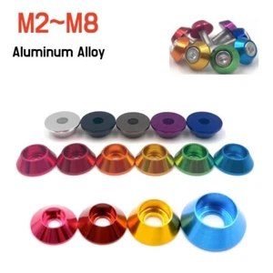 Cup Head Washer Color Aluminium Alloy M2 M2.5 M3 M4 M5 M6 M8 for RC Model Parts - Picture 1 of 18
