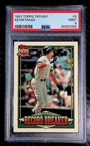 Kevin Maas - 1991 Topps Tiffany #4 Record Breaker - PSA 9 - Yankees - Bild 1 von 3