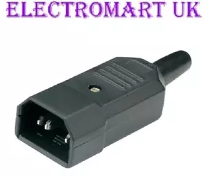 IEC C14 EURO MAINS POWER IN-LINE PLUG MALE 10A AMP RATED - Picture 1 of 1