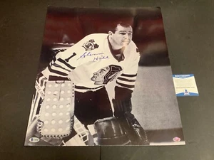 Glenn Hall Blackhawks Autographed Signed 16x20 Beckett COA HOF 75 a       - Picture 1 of 1