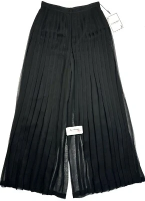 Vintage Victor Costa Pants Women’s 8 Pleated Black Silky Wide Leg Lined New - Image 1 of 4