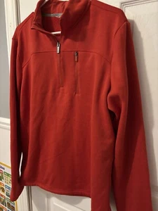 Men’s Jockey Quarter Zip Red Sweater, Chest Pocket,Winter Fall Sweater, Medium - Picture 1 of 4