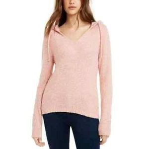 Crave Fame Juniors Marled Fuzzy Pullover Hoodie Pink Size XS - Picture 1 of 5