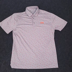 Under Armour The Playoff Polo Mens Medium Gray Floral Golf Performance Stretch - Picture 1 of 16