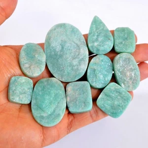 10Pcs 436Cts Natural Amazonite Druzy Gemstone Wholesale Lot 20x18-50x36 #14709 - Picture 1 of 5