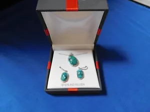 2 PIECE TURQUOISE SET (STERLING SILVER) - Picture 1 of 6