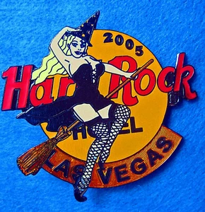 PIN LAS VEGAS HOTEL HALLOWEEN RUBIA BRUJA ESCOBA NARANJA LUNA Hard Rock Café - Imagen 1 de 1