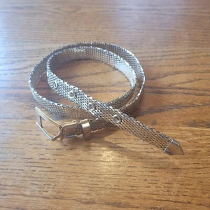 Whiting & Davis gold tone mesh belt, fits approximately 25"-29" - Picture 1 of 10